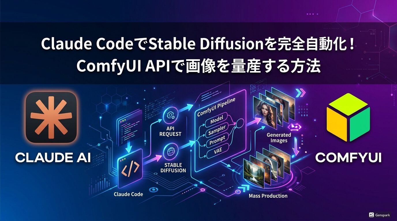 Claude CodeでStable Diffusionを完全自動化！ComfyUI APIで画像を量産する方法